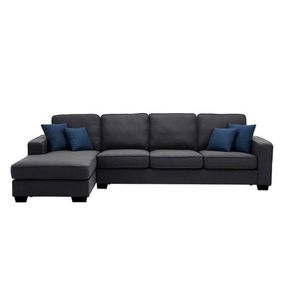 Marco 5 Seater Sleeper Sectional Sofa - Dark Grey, 264cm W x 160cm D x 90cm H