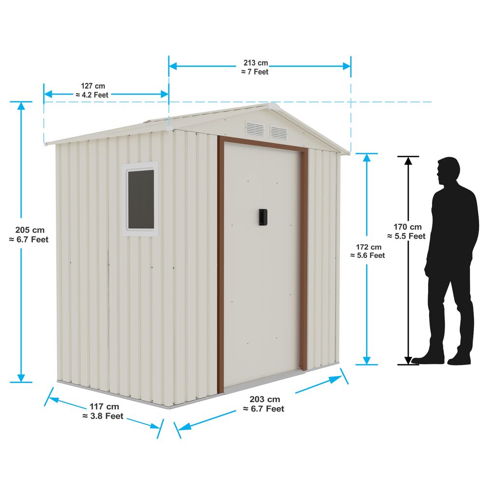 Buy CamelTough Outdoor Metal Storage Shed 7 x 4.2 Feet with 5 Shelf Metal Rack 86.5 x 35.5 x 183 CM Combo Pack Garden Metal Shed. Perfect for Storing Patio Furniture Garden