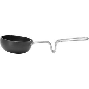 Milton Pro Cook Hard Anodized Tadka Pan, 12 Cm, Dark Grey | Vaghar Pan | Chounk Pan | Baghar Pan | Flame Safe | Gas Stove Safe | Stainless Steel Wired Handle | Scratch Resistant