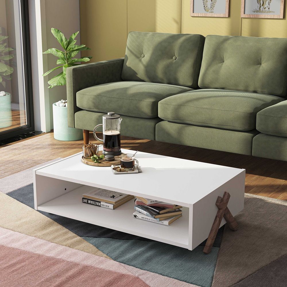 Kipp Coffee Table Walnut  White 94x60x28cm