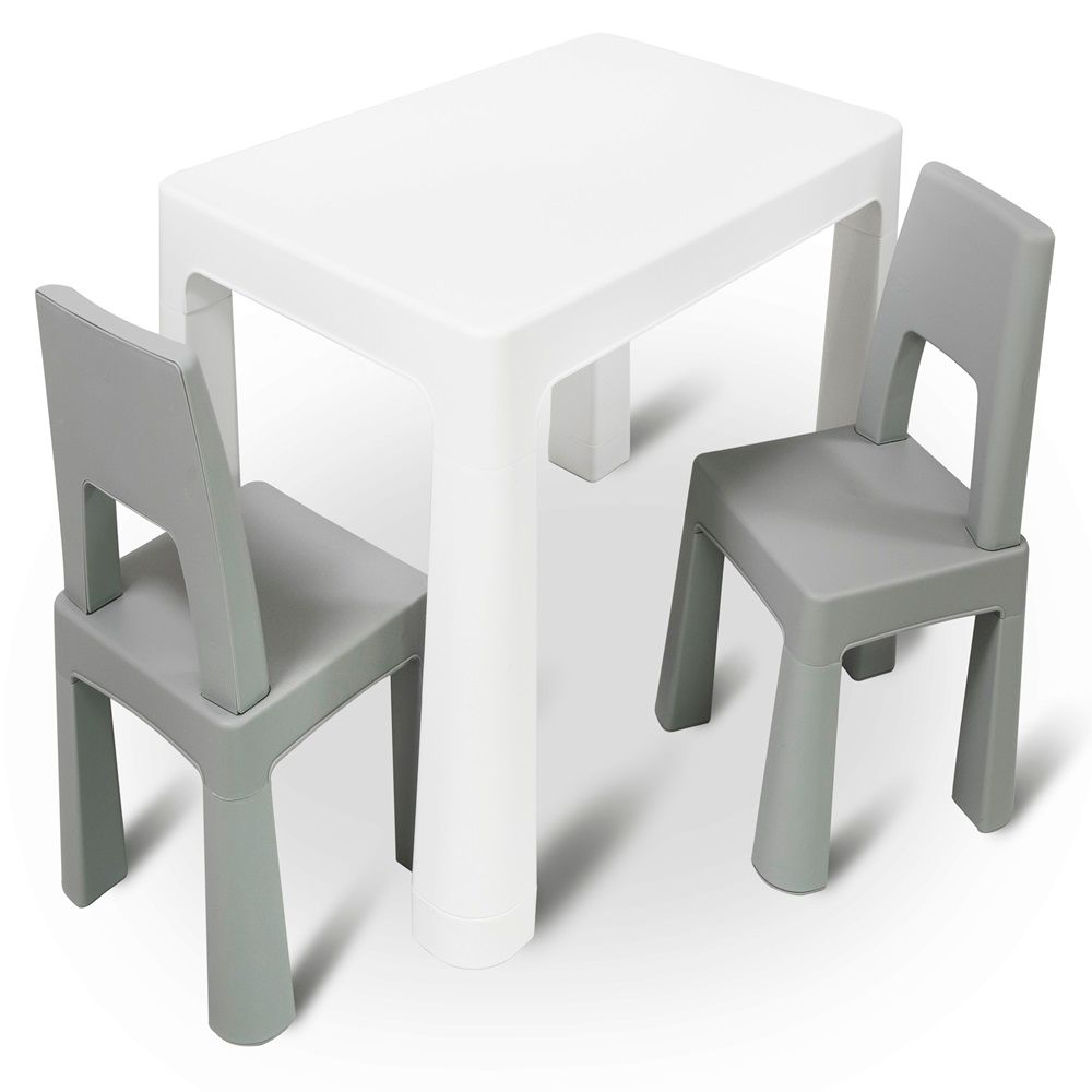 3-Piece Study Table And Chair Set White/Grey