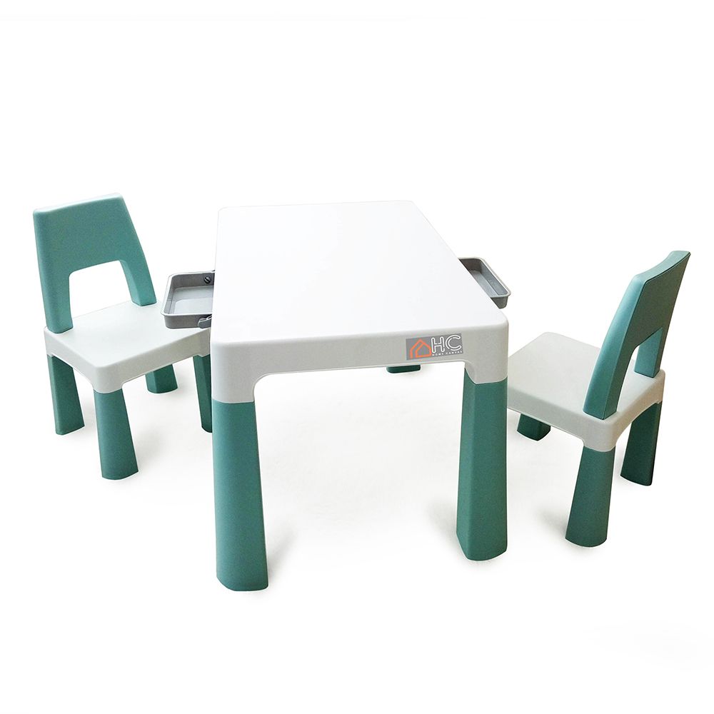 Multi Functional Early Learning Study Table Chair Set White/Teal