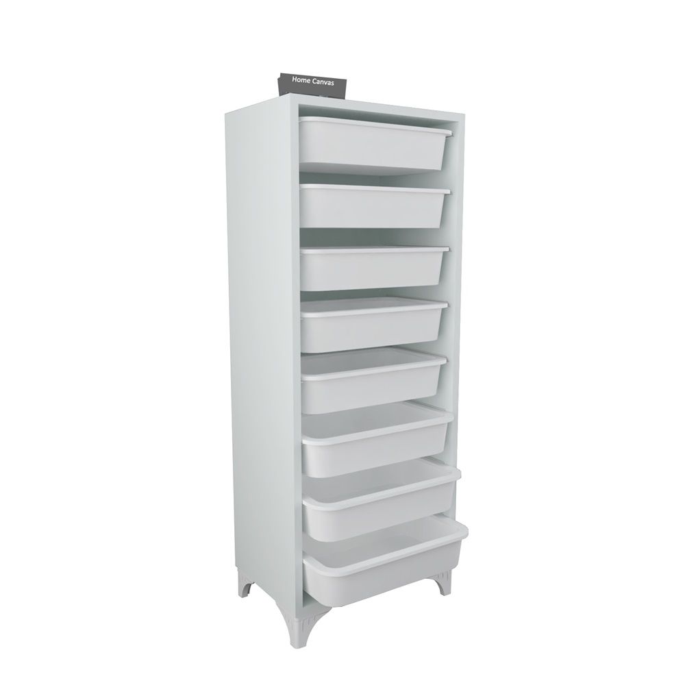 8 Compartment Multi-Purpose Cabinet White 45x116.5x30cm