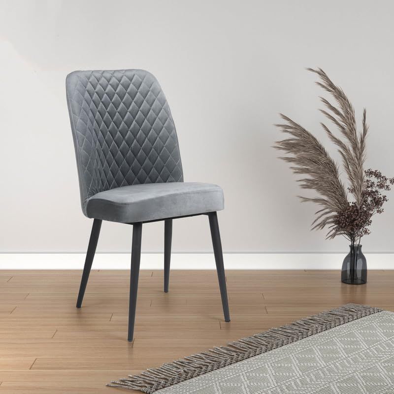 Grey velvet dining chairs online set of 4