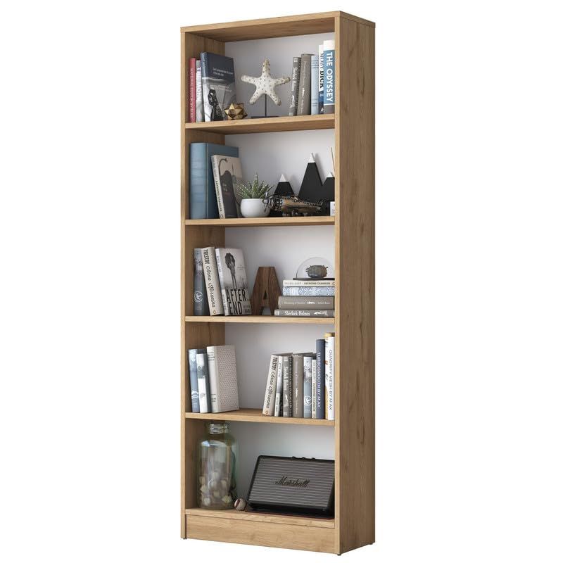 Shop Bookshelf with 5 Shelves Study Room Library Modern Wall Shelf