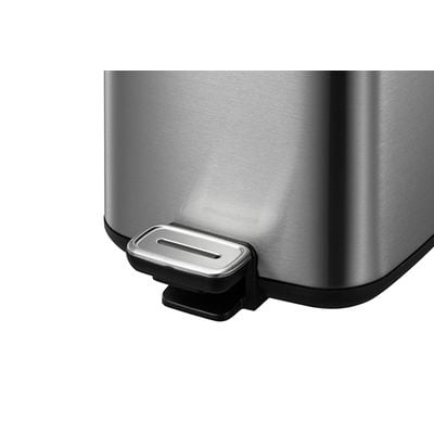 Eko Stainless Steel Top In Fingerprint-Resistant With Soft Closing Pedal Bin 12 Liters