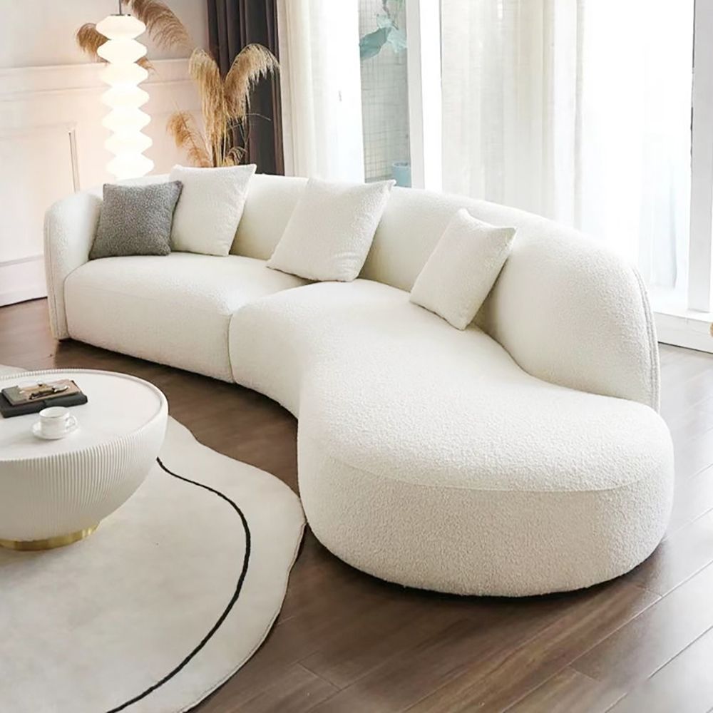 Buy European Berber Fleece 4 Seater Sofa - White Online