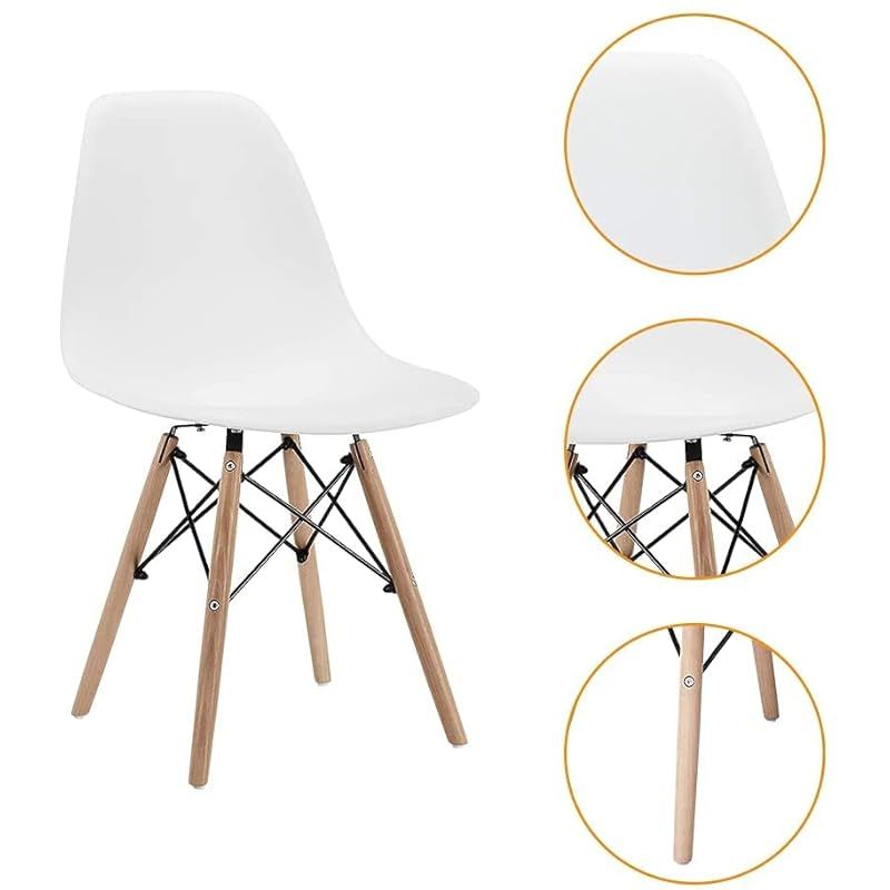 4 Plastic Modern Chairs - White KPC112