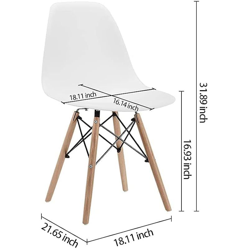 4 Plastic Modern Chairs - White KPC112