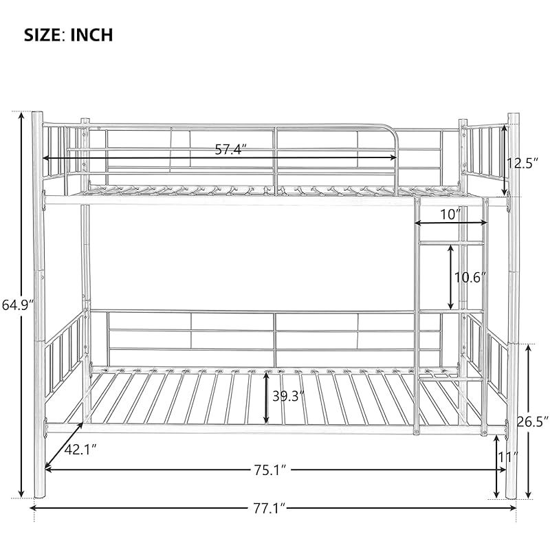 Bunk bed outlet mattress size