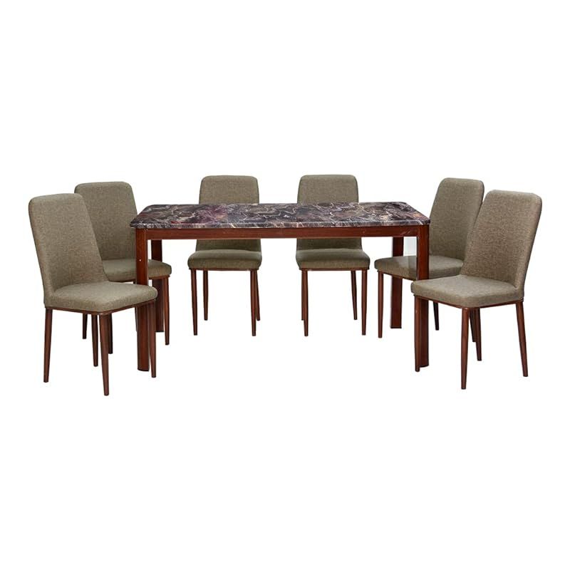 Buy 7-Pieces Dining Table Chairs Set Modern Dinner 1-Desk & 6-Chairs ...