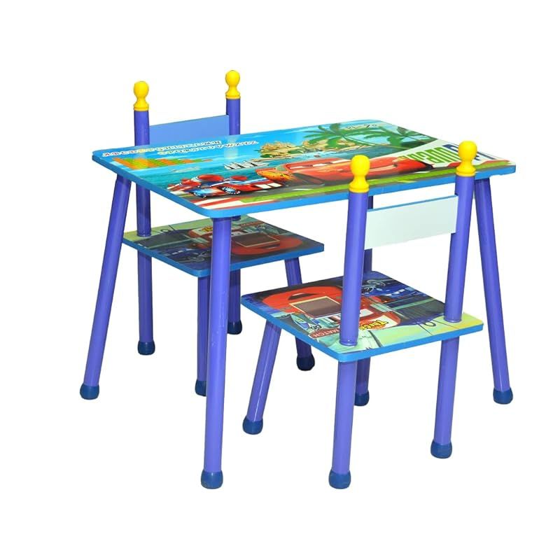 Kids Study Table & Chair, Baby Study Chair & Desk for Home, School, Classroom (Random Print) KST10