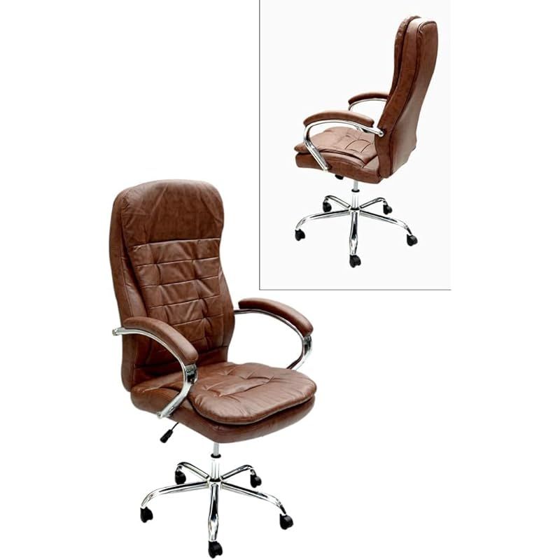 Boss Executive Office Chair Steel Structure, PU Leather 360Â° Swivel Desk Gaming Chair High Back & Adjustable Height Computer Table Chair, Soft Foam Gaming Study Chair Lumbar Support  KC76