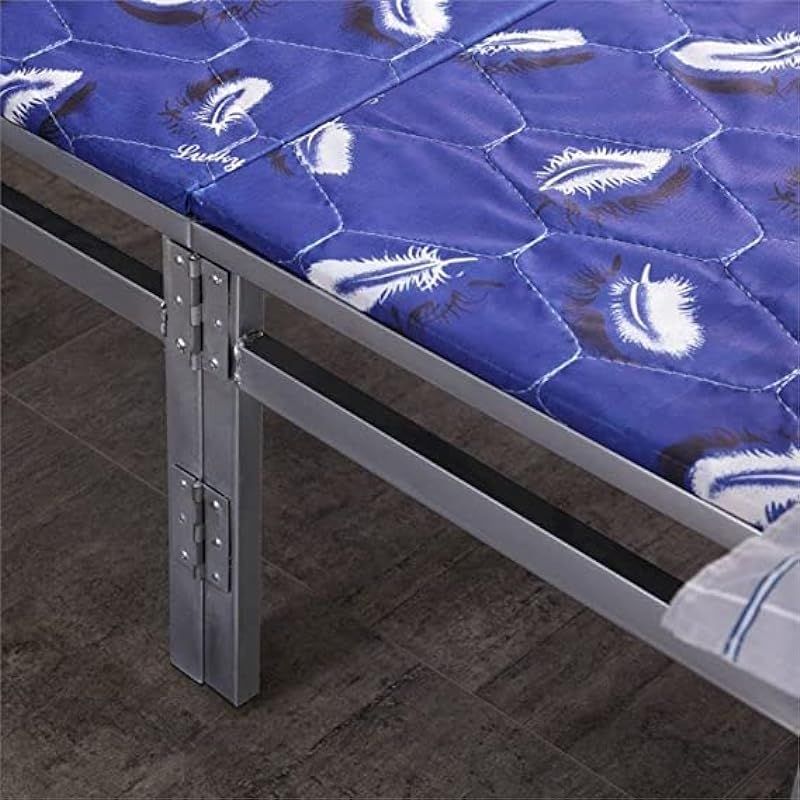 Folding Bed, Portable Single Folding Bed Heavy Duty Steel Frame Silver With Folding Medicated Mattress Model - KFB25