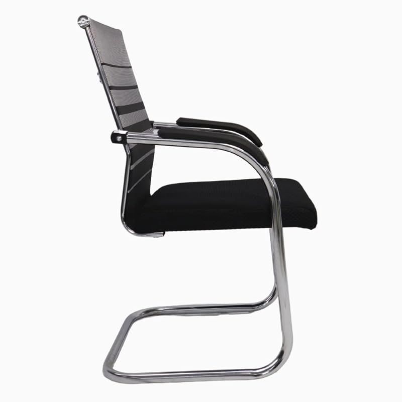 Mesh Guest Chair For Visitors With Mesh Upholstery and Breathable Fabric, Comfortable Mesh Ergonomic Modern Furniture for Visitors Meeting Groups (White&Black)