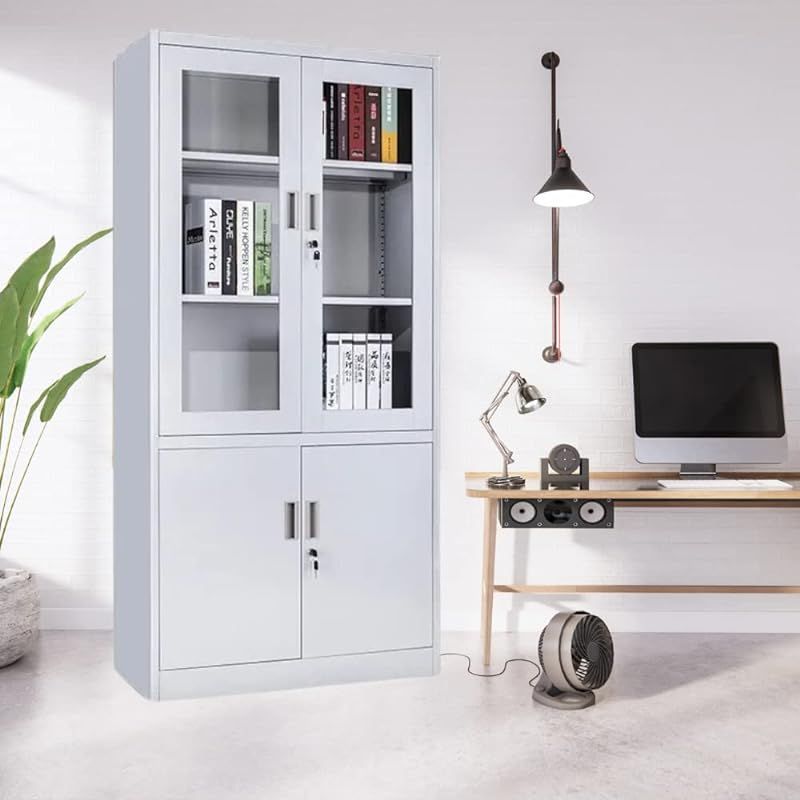 Cabinet with glass on sale doors and shelves