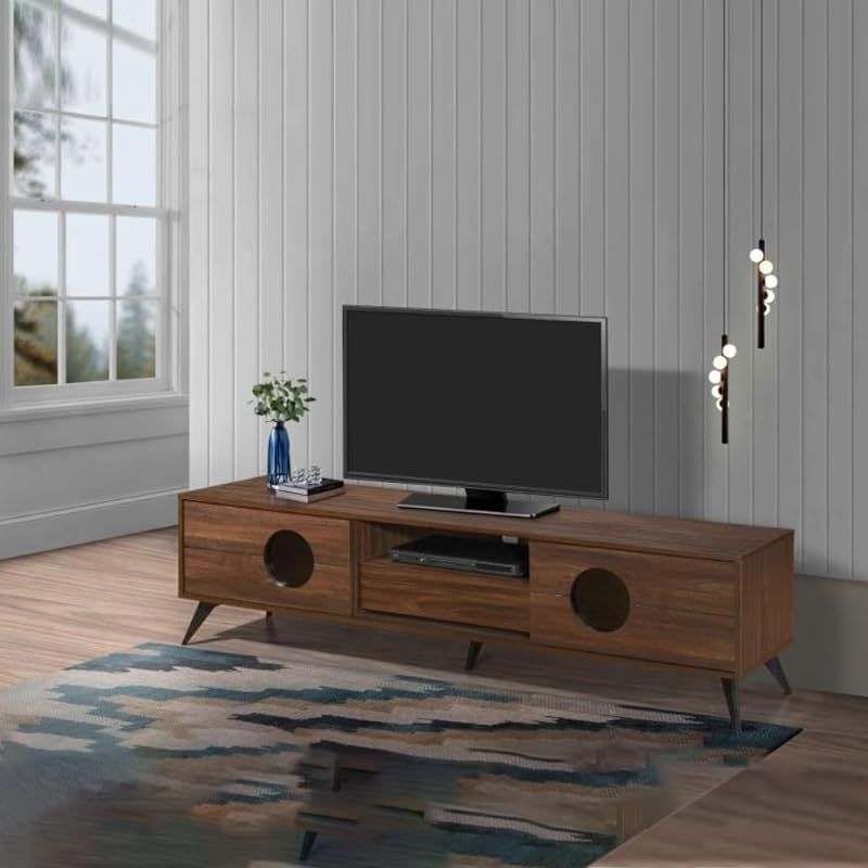 Natural wood deals color tv stand