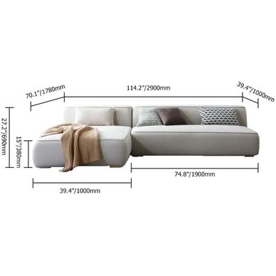 Chelsea Modern L-Shaped Sectional Sofa | Light Beige Velvet Upholstery | Wood Frame L Shape Sofa | Space-Saving Design With Interchangeable Chaise