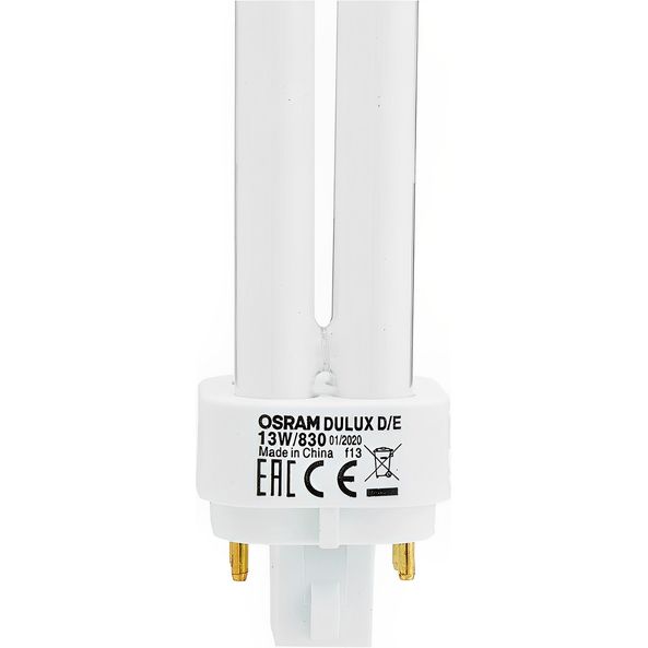Ampoule Fluocompacte OSRAM DULUX D/E 13W 840 - E27, 4000K Blanc Froid, 900 Lumens, équivalent à 60W, 4 Broches