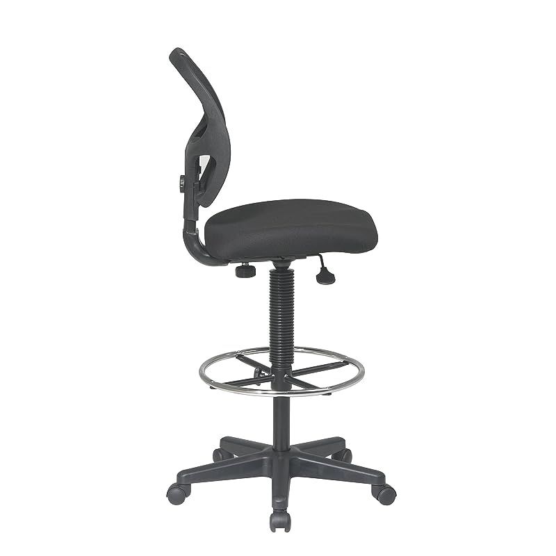 Buy Office Star Deluxe Breathable Mesh Back Ergonomic Drafting Chair with Lumbar Support and Adjustable Footring with 18.5