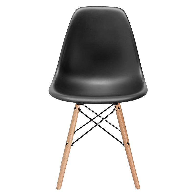 Black Shell Dining Chair - Mid-Century Modern Eames DSW - Set of 2