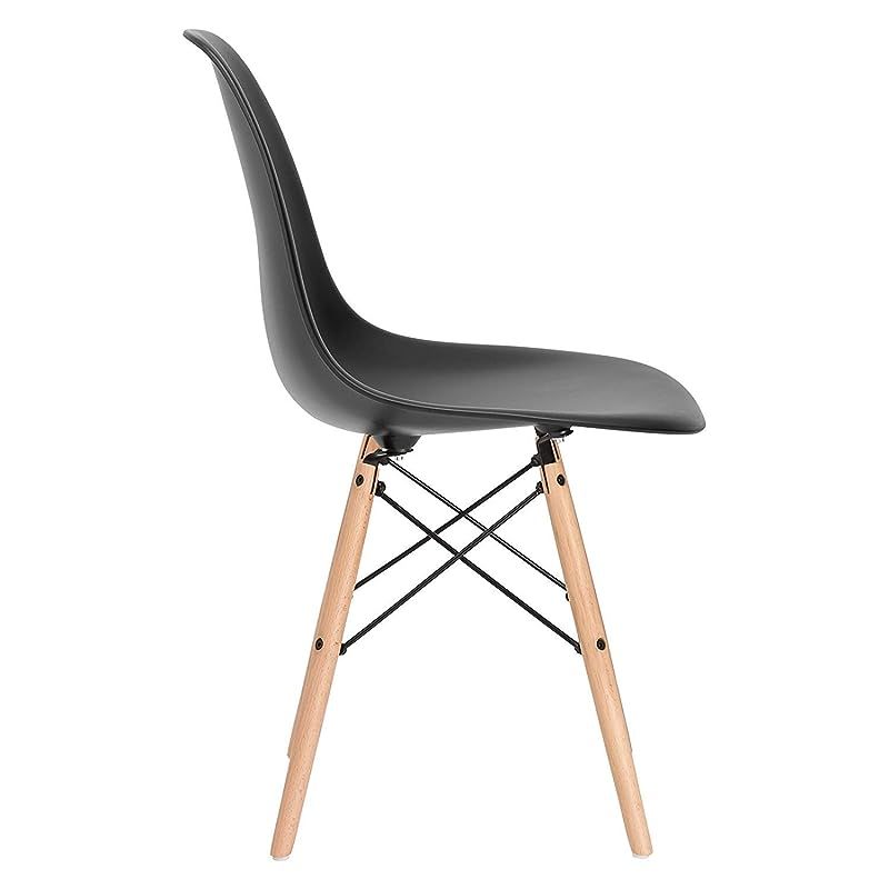 Black Shell Dining Chair - Mid-Century Modern Eames DSW - Set of 2