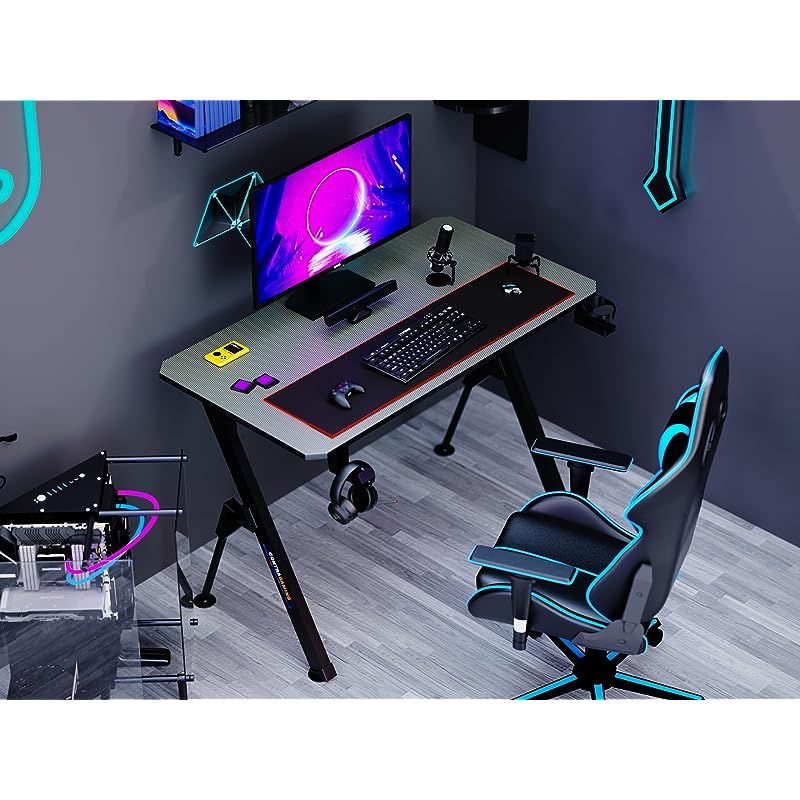 ContraGaming by YK V2-1060 Gaming Desk Gaming Table for Home Office with Cable Management and YK V2 Mouse Pad