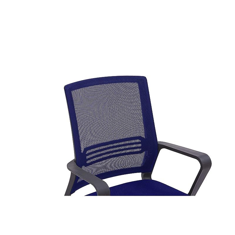 Sleekline 69001C Visitors Chair mesh (Without Headrest, Blue), Mahmayi, Home Office Desk Chairs, 690033_Lowback _Blue