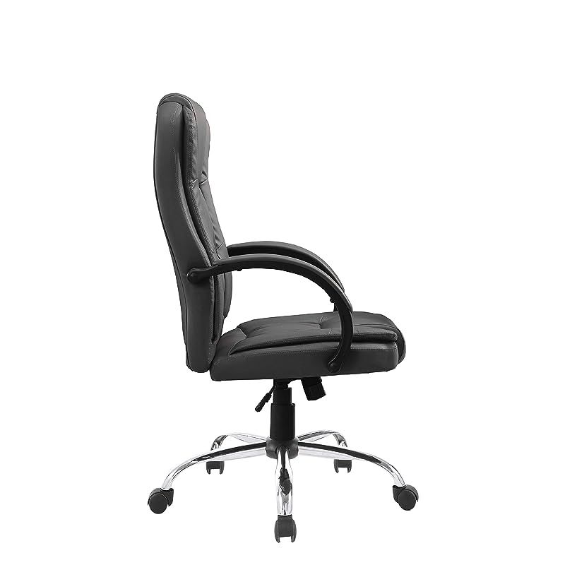 C300 Highback Pu&nbsp;Executive Ergonomic Swivel, Adjustable Height With Center Tilt Control &amp; Tilt Tension, Pu Padded Armrests Black Chair, C300_Hb-Blk-Chair