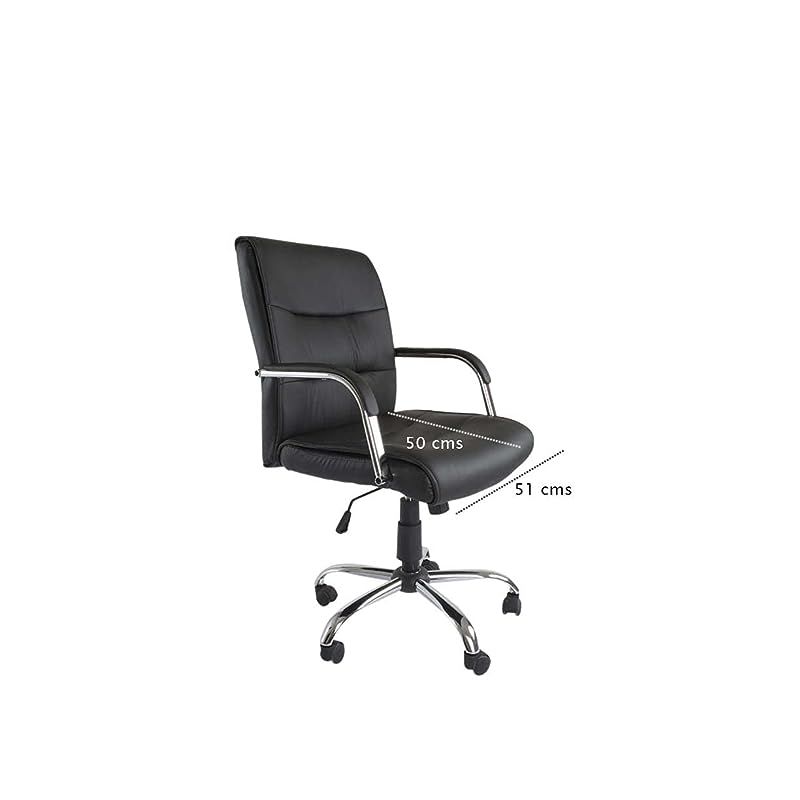 Nova 2203 Low Back PU Leather Ergonomic Chair Computer Chair with Thick Padded Armrest &amp; Lumbar Support for Home &amp; Office, PU Leather Executive Chair, Ergonomic Computer Desk Chair - Black