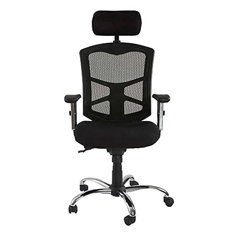 MahmayiCadeira 90804 Modern High Back Office Chair Soft Mesh Ergonomic Executive Chair Computer Tilt Chair, Adjustable Height &amp; Arms Thick Padded Metal Base Conference Chair for Home Office Black