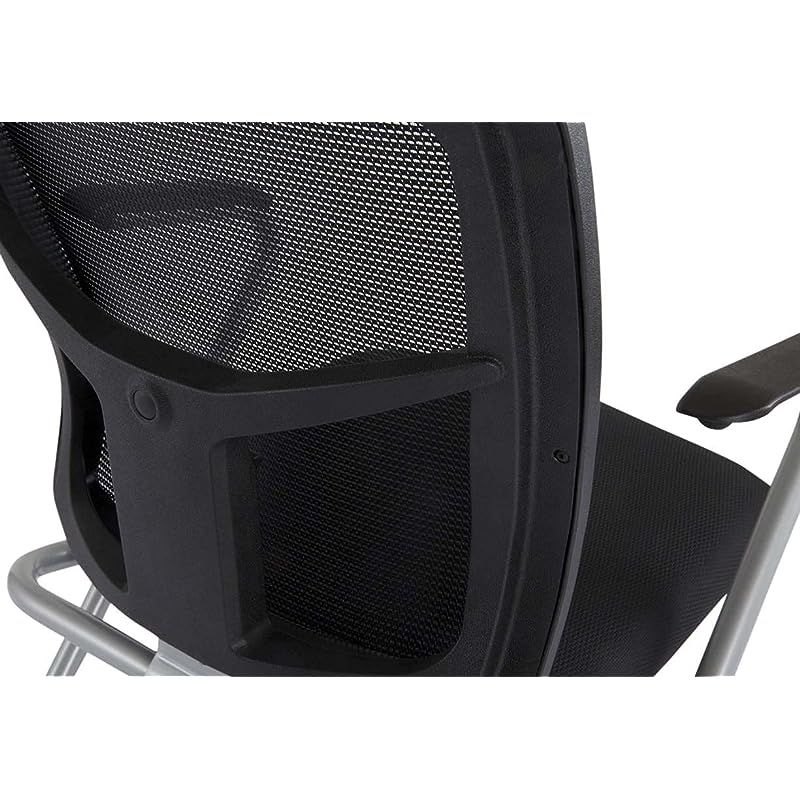 Aura 840NSF Black Ergonomics Folding wheel Chair Computer Chair, Back Rest Chair Visitor Conference Chairs, Heavy Duty Steel Chair, Folding Guest Chair, Home Office Student Study Chair Black