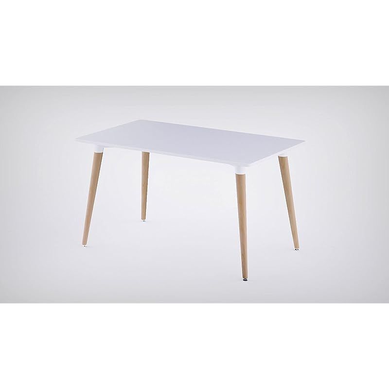 Mahmayi Cenare Modern White Dining Table - Sleek Kitchen Table for Home, Office, or Dining Room - Contemporary Design Enhances Any Space - Sturdy and Stylish Furniture Option (160 X 80)