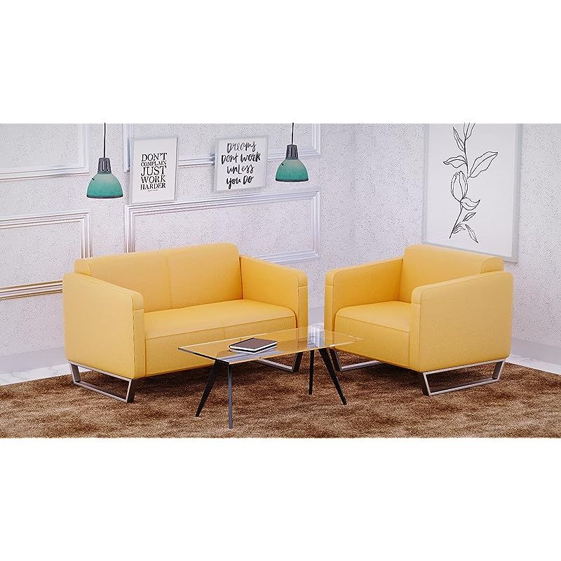 Yellow deals loveseat sofa