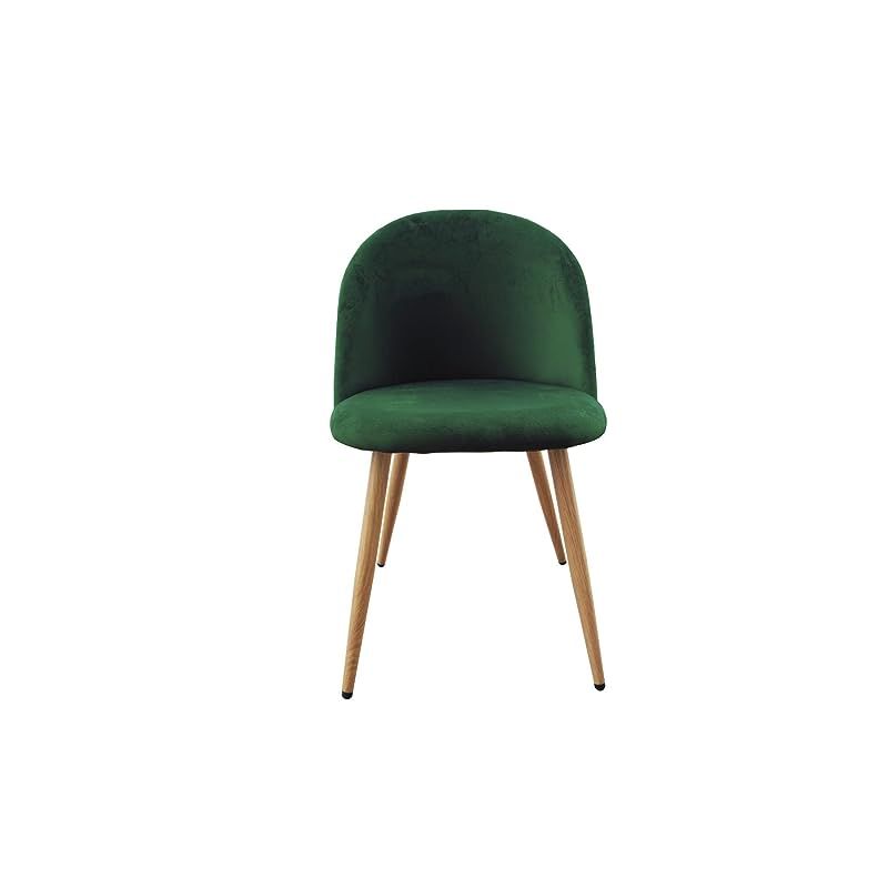 HYDC019 Velvett Green Dining Chair for Living Room | Dining Room Chairs Living Room Chair Velvet Fabric Chair For Hotel Restaurant and Office_Pack of 2