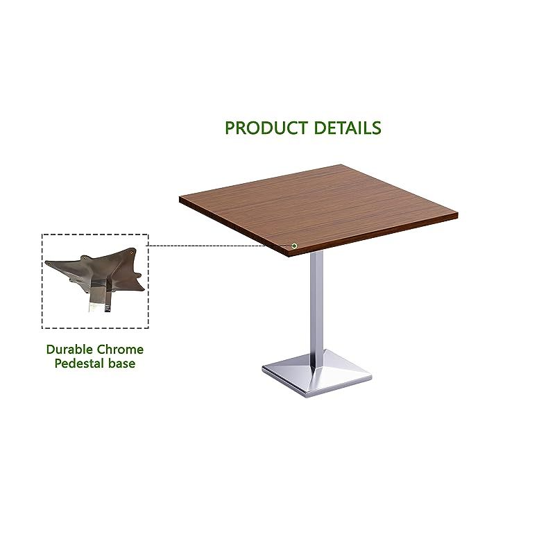 Mahmayi Bar Table Square Base 8 Seater Cocktail Bistro Table for Pub, Kitchen, Living Room, Dining Room, Kitchen & Home bar_Dark Walnut