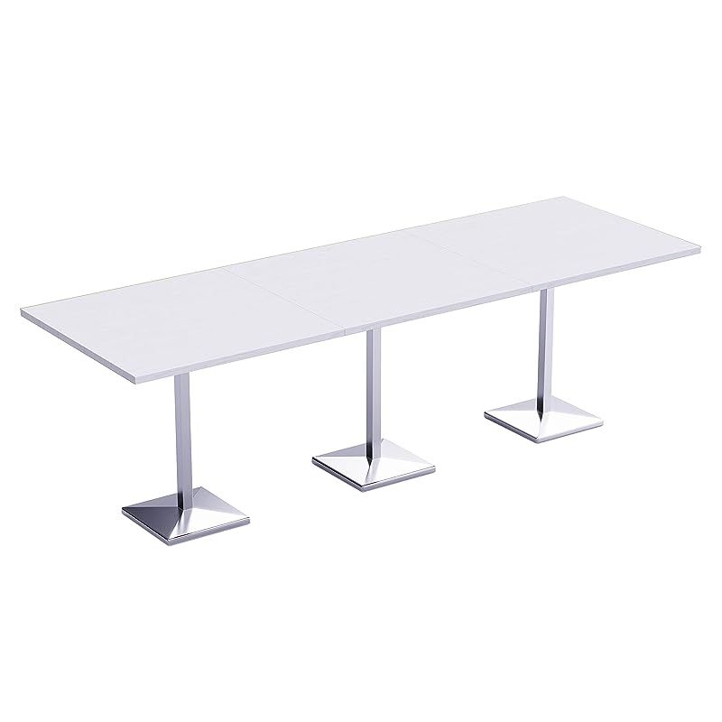Mahmayi Bar Table Square Base 12 Seater Cocktail Bistro Table for Pub, Kitchen, Living Room, Dining Room, Kitchen & Home bar_White