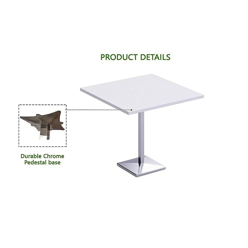 Mahmayi Bar Table Square Base 12 Seater Cocktail Bistro Table for Pub, Kitchen, Living Room, Dining Room, Kitchen & Home bar_White