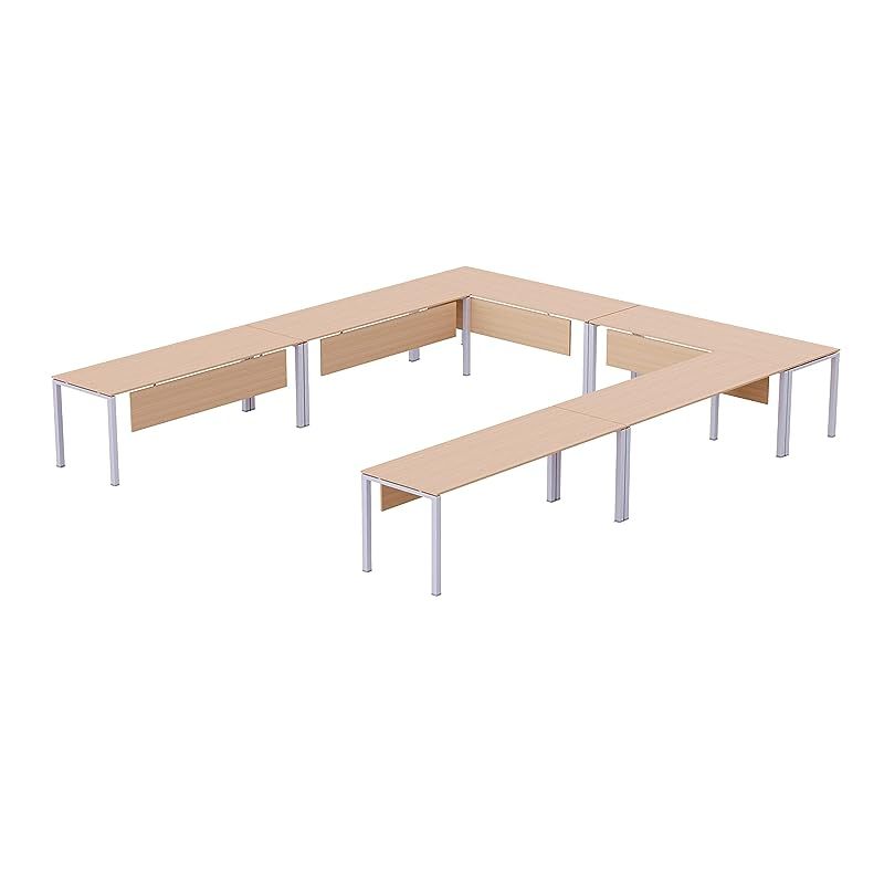 Mahmayi Figura 72-16 U-Shaped Conference Meeting Table for Office, School, or Classroom, Large 12 Person Capacity with Elegant Design and Durability, Ideal for Meetings, Events, Seminars, and Collaborative Workspaces (12 Seater, Oak) 