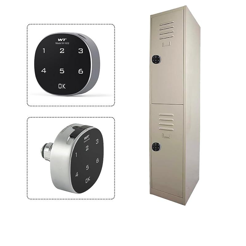 Modern Dual Door Locker with Digital Lock Storage Strong, Safe and Durable Privacy Door Locker, Documents, Cash, Jewelry Safety for Home, Garage, Hotel, Office - Beige