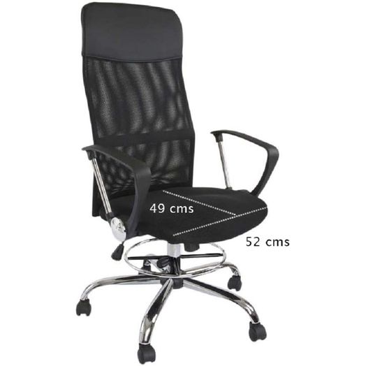 Mahmayi Executive Mesh Office Chair, Ergonomic Height Adjustable Swivel Desk Chair with Lumbar Support Backrest for Computer Workstation Home Office - Black (With Draft Kit, High Back)