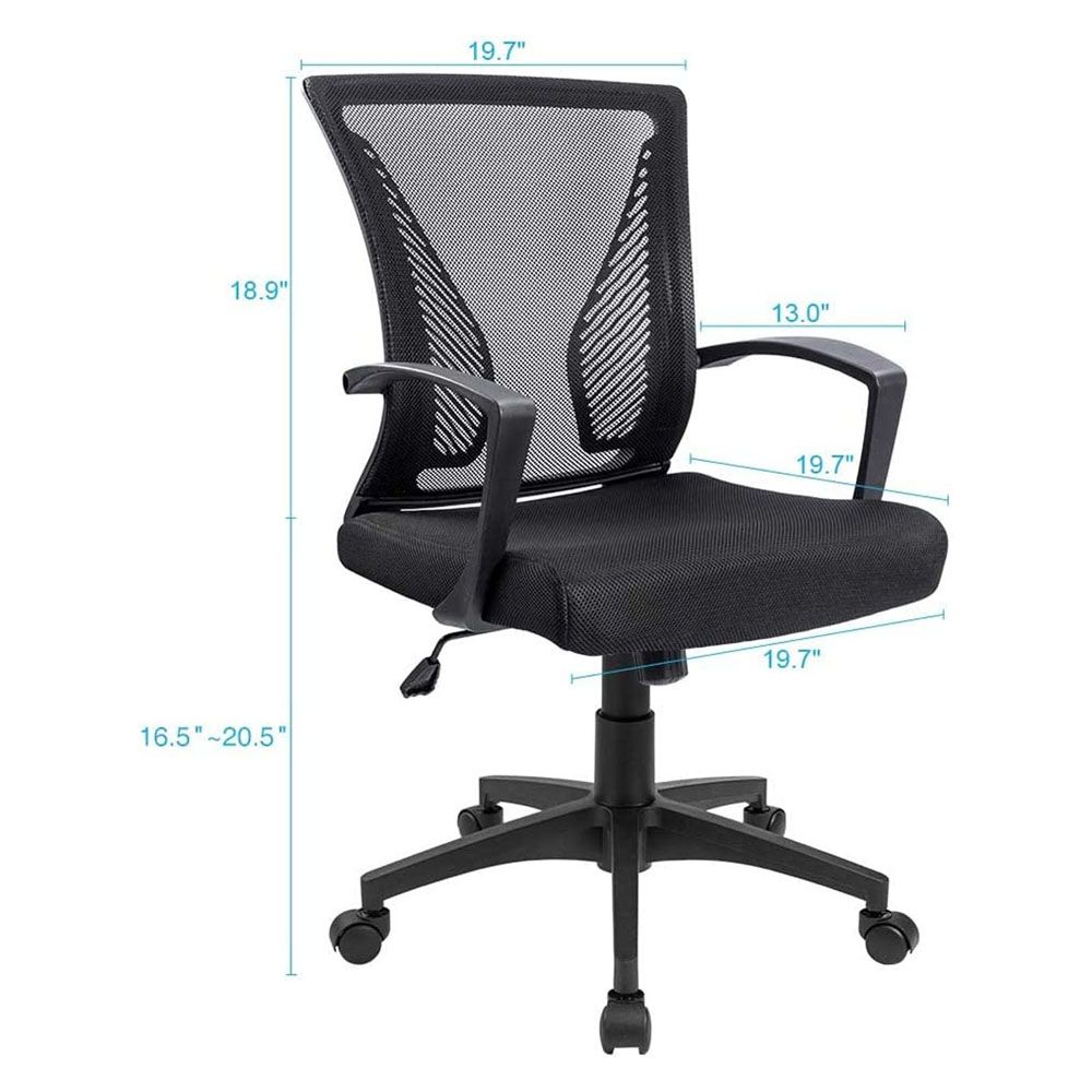 Mid back support discount for office chair