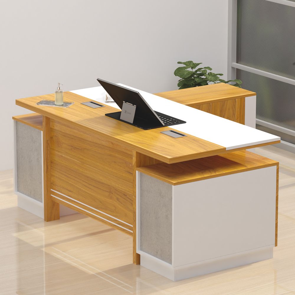 Samtida 193 Modern Executive Desk (Light Walnut)