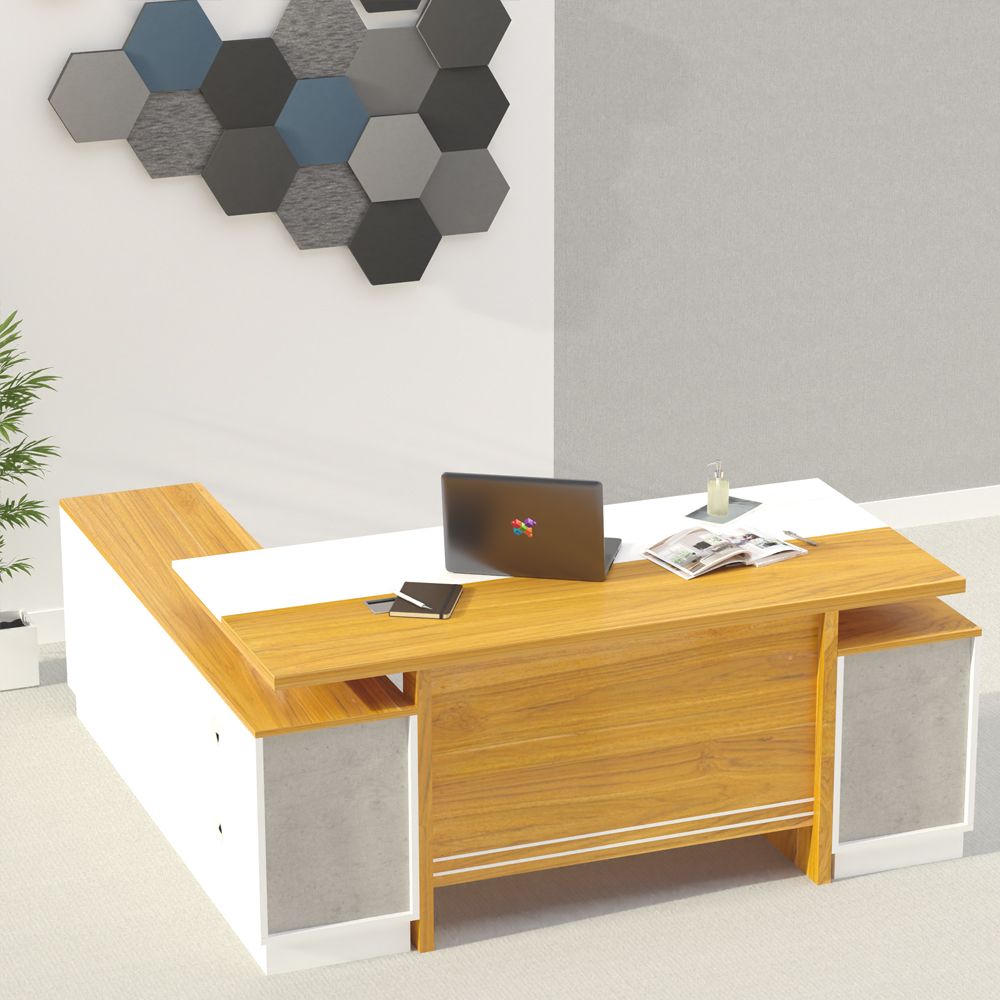 Samtida 193 Modern Executive Desk (Light Walnut)