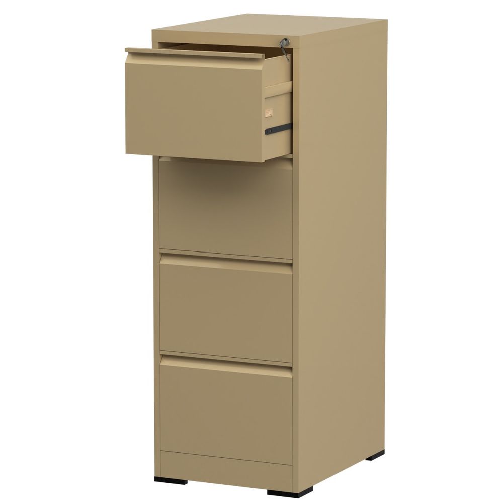 Godrej OEM File Cabinet with Lock, 4 Large Storage steel Cabinet, Metal Portable Cabinet with 4 Drawer, Vertical File Cabinet, 4 Layer Cabinet Office Storage Cabinet for A4/Letter - Beige
