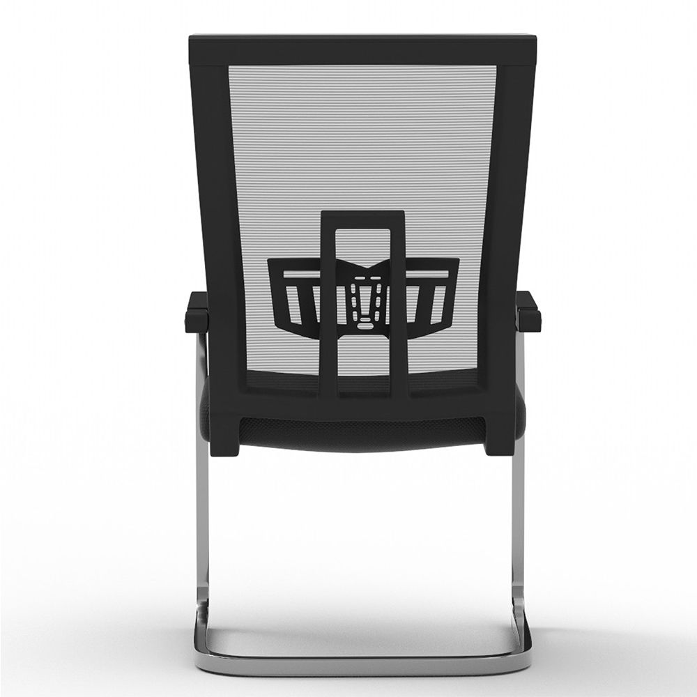 TJ HY-810 Medium Back Mesh Chair, Office Mesh Chair, Ergonomic Visitors Chair - Black