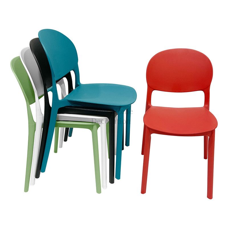 Stackable Plastic Dining Chairs Molded Side Chair Modern Kitchen Dining Room Indoor Outdoor Furniture