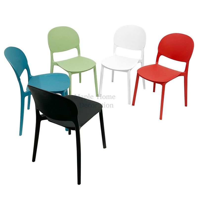 Stackable Plastic Dining Chairs Molded Side Chair Modern Kitchen Dining Room Indoor Outdoor Furniture