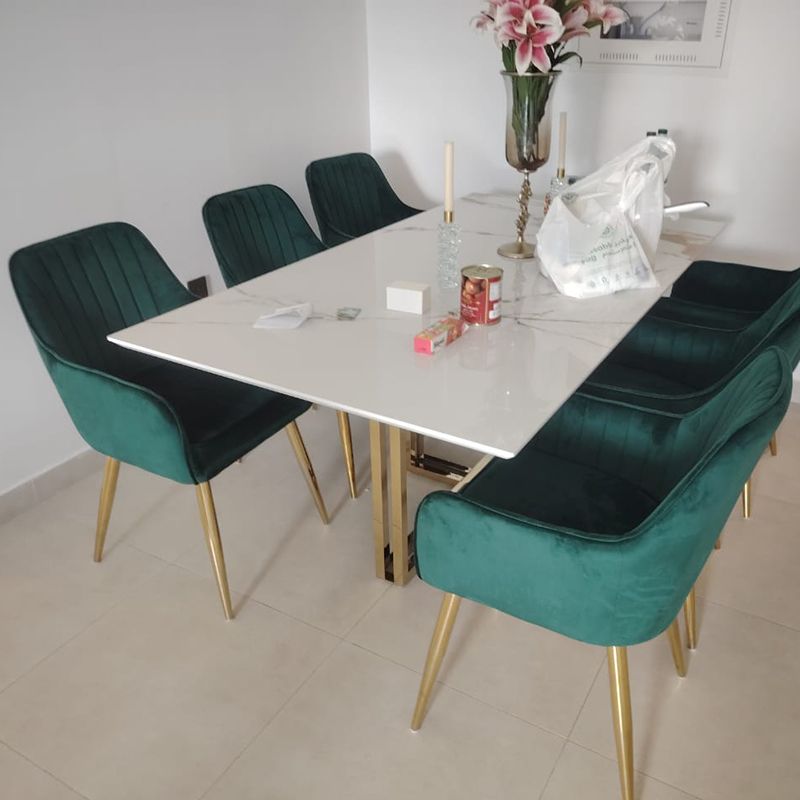 Maple Home Modern Accent Arm Chairs Living Dining Room Velvet Mid-Century Upholstered Seat Golden Legs