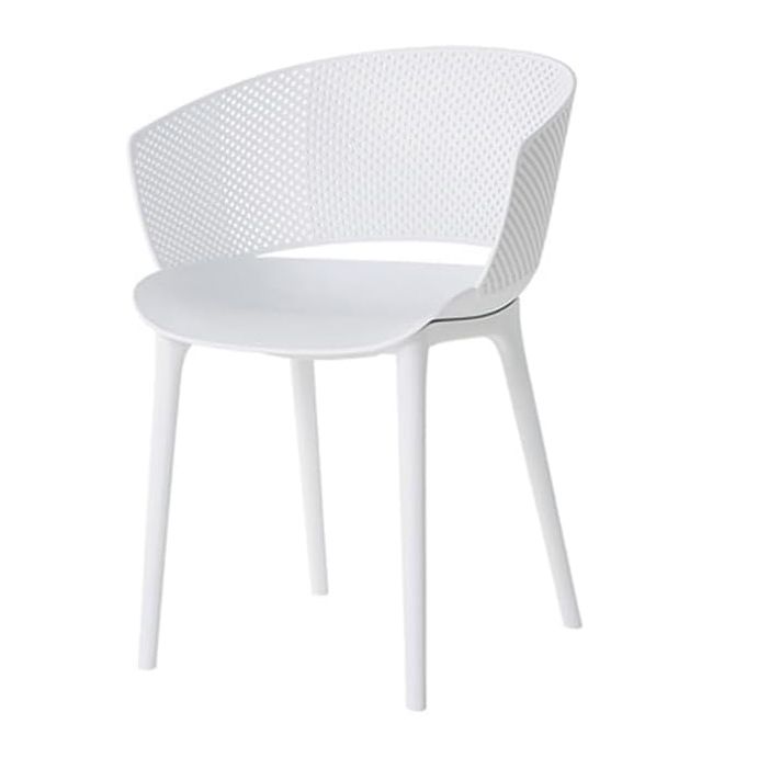 Maple Home Modern Plastic Dining Armchair Stackable Curved Backrest Nordic Leisure Living Outdoor Garden Indoor Patio Furniture